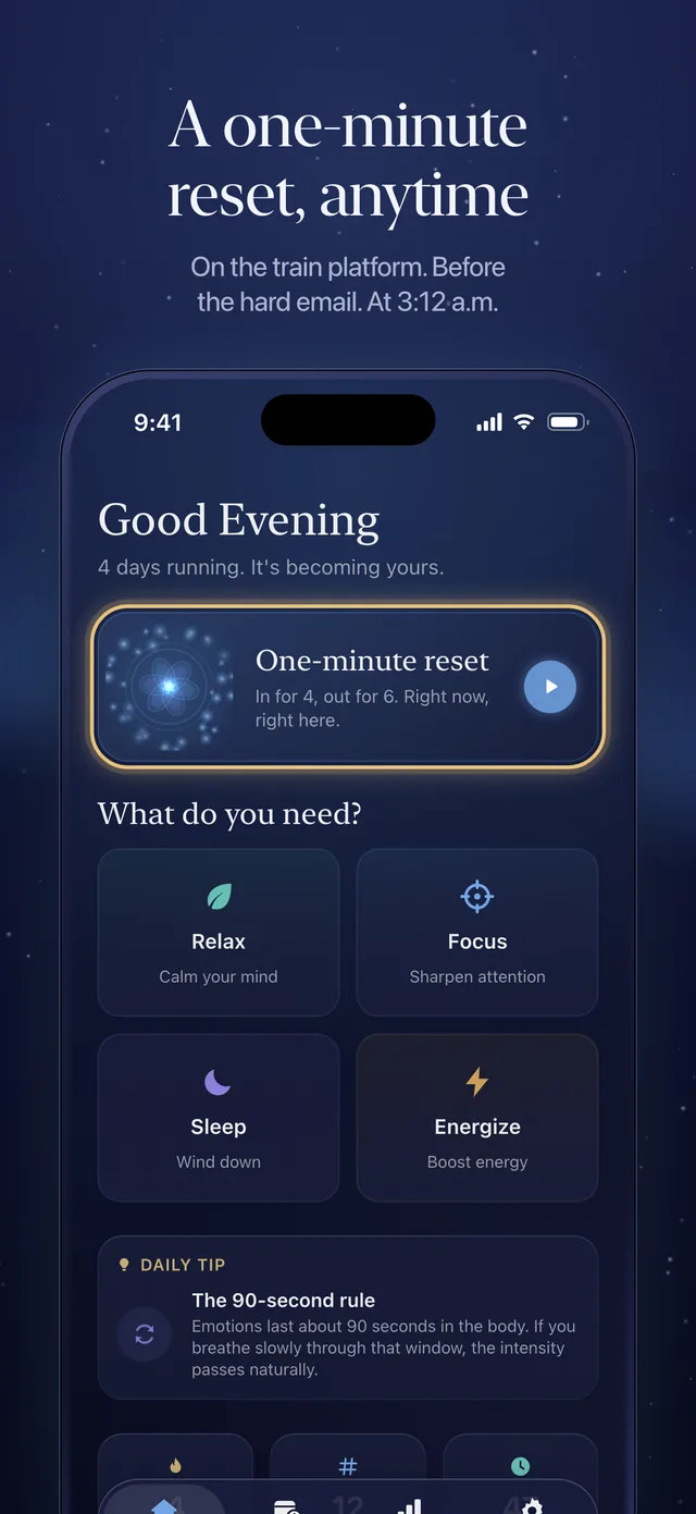 Screenshot from the Breathly App Store listing